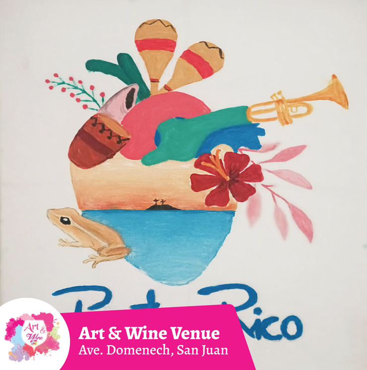 🎨¡Taller de arte en Art & Wine Venue 7pm - Jueves, 08 de Enero 2026 en San Juan. ¡Lleva tu vino favorito!