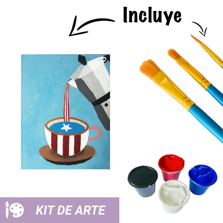 Kit de arte: Bandera y café