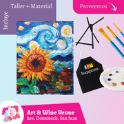 🎨¡Taller de arte en Art & Wine Venue 7pm - Miércoles, 19 de noviembre en San Juan. ¡Lleva tu vino favorito!