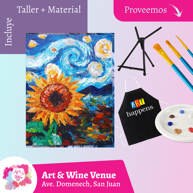 🎨¡Taller de arte en Art & Wine Venue 7pm - Miércoles, 19 de noviembre en San Juan. ¡Lleva tu vino favorito!
