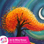 🎨Taller de arte en Art & Wine Venue 7pm -  Viernes, 6 de junio en San Juan. ¡Lleva tu vino favorito!