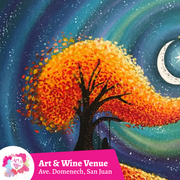 🎨Taller de arte en Art & Wine Venue 7pm -  Jueves, 09 de enero en San Juan. ¡Lleva tu vino favorito!