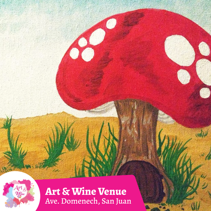 🎨Taller de arte en Art & Wine Venue 7pm -  Jueves, 23 de enero  en San Juan. ¡Lleva tu vino favorito!