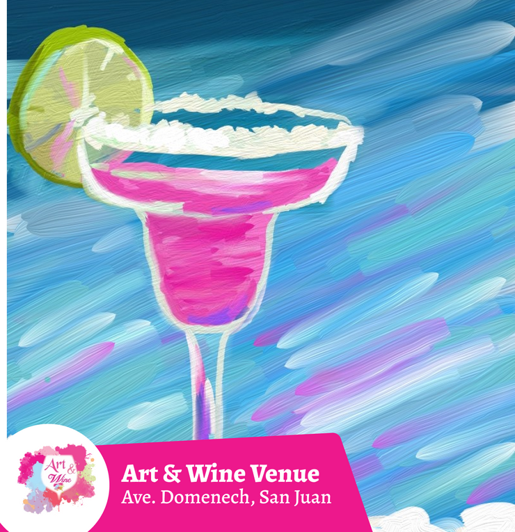 🎨Taller de arte en Art & Wine Venue 7pm -  Miércoles, 11 de Junio en San Juan. ¡Lleva tu vino favorito!