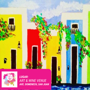 ¡Sal de la rutina! Taller de Arte en Art & Wine Venue - Jueves, 21 de marzo en San Juan.  ¡Vino disponible solo en el local, ya sea en copa o botella!