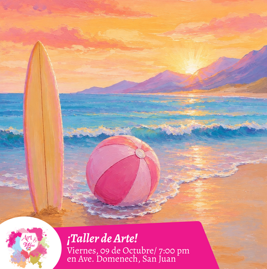 🎨¡Taller de arte en Art & Wine Venue 7pm - Viernes, 09 de Octubre 2026 en San Juan. ¡Lleva tu vino favorito!