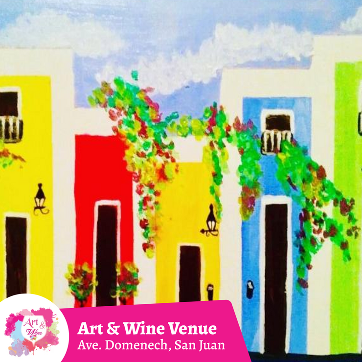 Taller de Arte en Art & Wine Venue - Sábado, 18 de Mayo en San Juan. ¡Vino disponible solo en el local, ya sea en copa o botella!