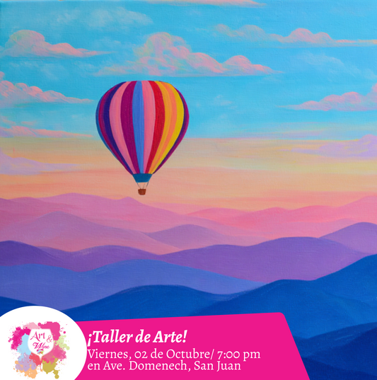 🎨¡Taller de arte en Art & Wine Venue 7pm - Viernes, 02 de Octubre 2026 en San Juan. ¡Lleva tu vino favorito!