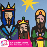 🎨Taller de arte en Art & Wine Venue 7pm - Sábado, 30 de noviembre en San Juan. ¡Lleva tu vino favorito!