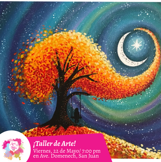 🎨¡Taller de arte en Art & Wine Venue 7pm - Viernes, 22 de Mayo 2026 en San Juan. ¡Lleva tu vino favorito!