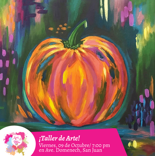 🎨¡Taller de arte en Art & Wine Venue 7pm - Viernes, 09 de Octubre 2026 en San Juan. ¡Lleva tu vino favorito!