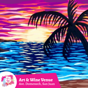 🎨Taller de arte en Art & Wine Venue 7pm -  Jueves, 20 de marzo en San Juan. ¡Lleva tu vino favorito!