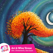 🎨Taller de arte en Art & Wine Venue 7pm -  Jueves, 24 de abril en San Juan. ¡Lleva tu vino favorito!