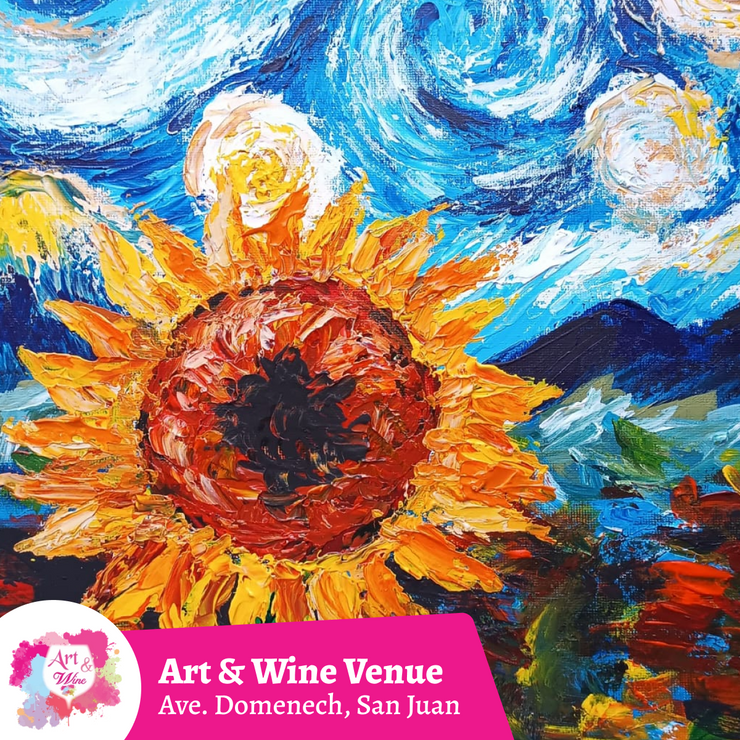 ¡🎨Taller de arte en Art & Wine Venue 7pm -  Jueves, 26 de Junio  en San Juan. ¡Lleva tu vino favorito!