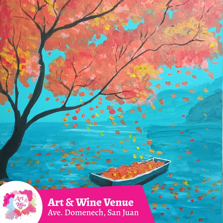 🎨¡Taller de arte en Art & Wine Venue 7pm - Jueves, 23 de octubre en San Juan. ¡Lleva tu vino favorito!
