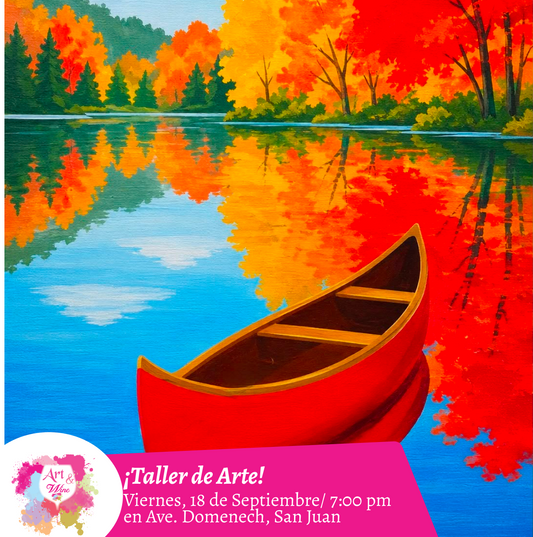 🎨¡Taller de arte en Art & Wine Venue 7pm - Viernes, 18 de Septiembre 2026 en San Juan. ¡Lleva tu vino favorito!