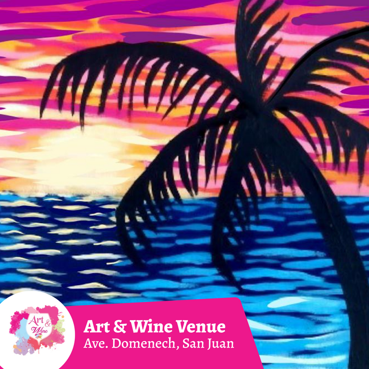 🎨Taller de arte en Art & Wine Venue 7pm -  Jueves, 12 de Junio en San Juan. ¡Lleva tu vino favorito!