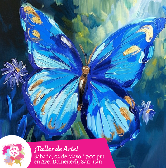 🎨¡Taller de arte en Art & Wine Venue 7pm - Sábado, 02 de Mayo 2026 en San Juan. ¡Lleva tu vino favorito!