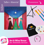 🎨¡Taller de arte en Art & Wine Venue 7pm - Sábado, 03 de Enero 2026 en San Juan. ¡Lleva tu vino favorito!