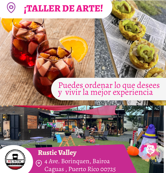 🎨¡ Nuevo Taller de arte en Rustic Valley - Caguas - 7pm - Jueves, 27 de Agosto