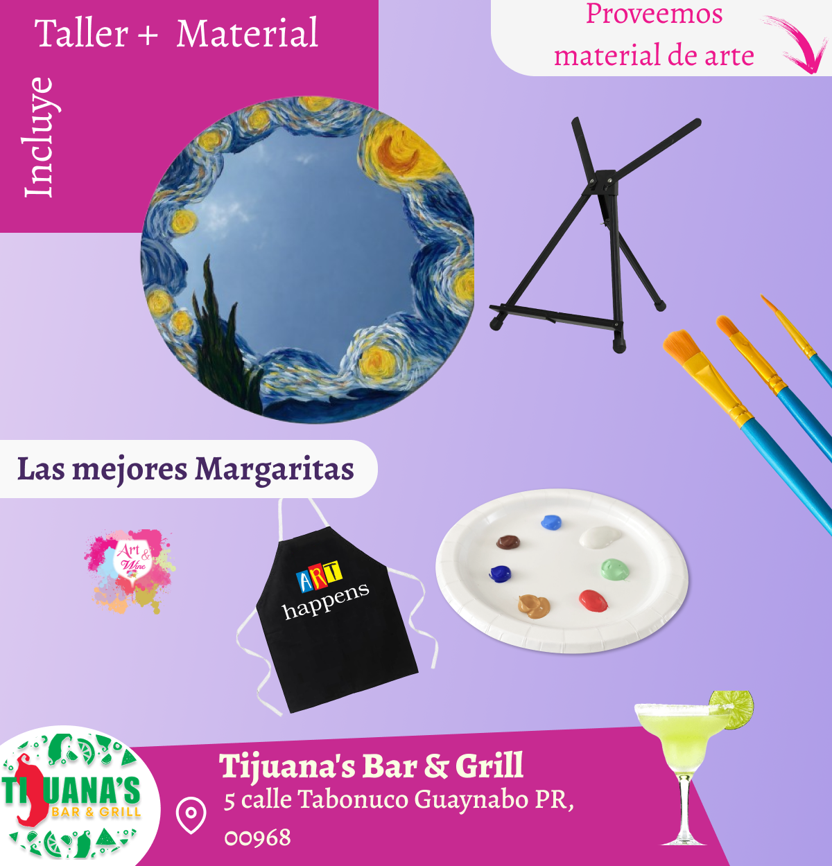 🎨¡Pinta tu espejo en Guaynabo! ✨Tijuana's Bar & Grill ✨ Las mejores margaritas 🍹  - 7pm- Jueves, 30 de Julio 2026