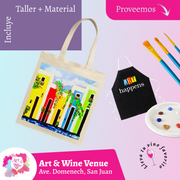 🎨¡Pinta tu Tote Bag! ✨ Art & Wine Venue 7pm - Sábado, 15 de noviembre en San Juan. ¡Lleva tu vino favorito!