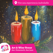 🎨¡Taller de arte en Art & Wine Venue 7pm - Miércoles, 03 de diciembre en San Juan. ¡Lleva tu vino favorito!
