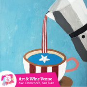 🎨¡Taller de arte en Art & Wine Venue 7pm - Viernes, 24 de octubre en San Juan. ¡Lleva tu vino favorito!