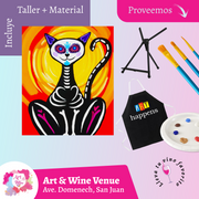 🎨¡Taller de arte en Art & Wine Venue 7pm - Jueves, 30 de octubre en San Juan. ¡Lleva tu vino favorito!
