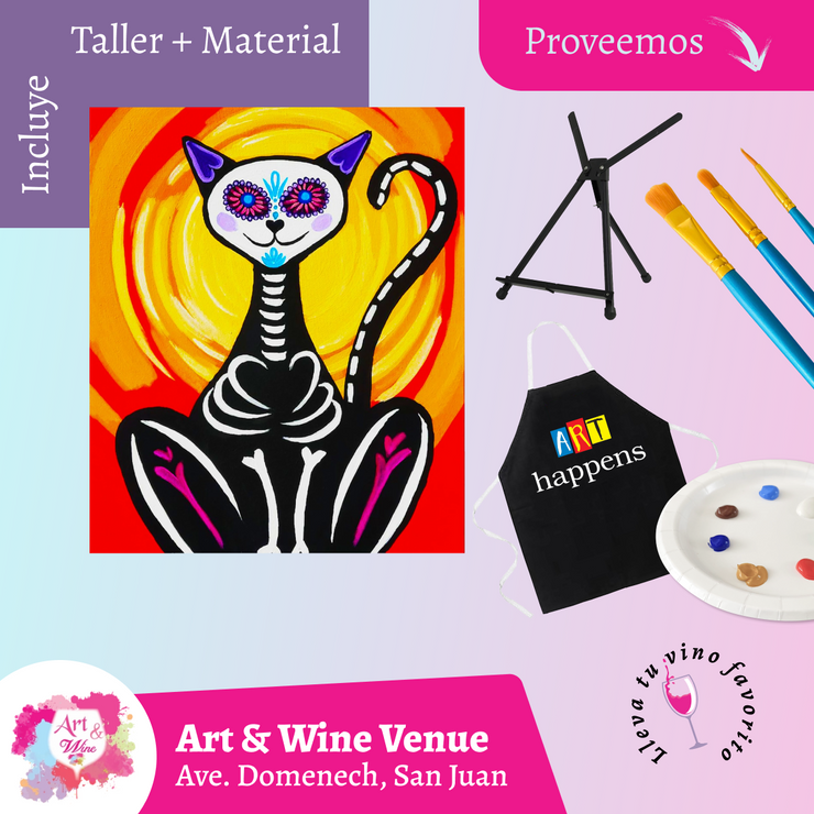 🎨¡Taller de arte en Art & Wine Venue 7pm - Jueves, 30 de octubre en San Juan. ¡Lleva tu vino favorito!