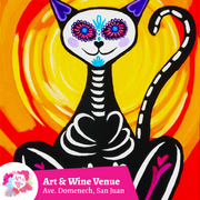 🎨¡Taller de arte en Art & Wine Venue 7pm - Jueves, 30 de octubre en San Juan. ¡Lleva tu vino favorito!