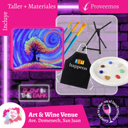 🎨¡Glow in the Dark! Viernes, 26 de septiembre en Art & Wine Venue - San Juan -¡Lleva tu vino favorito!