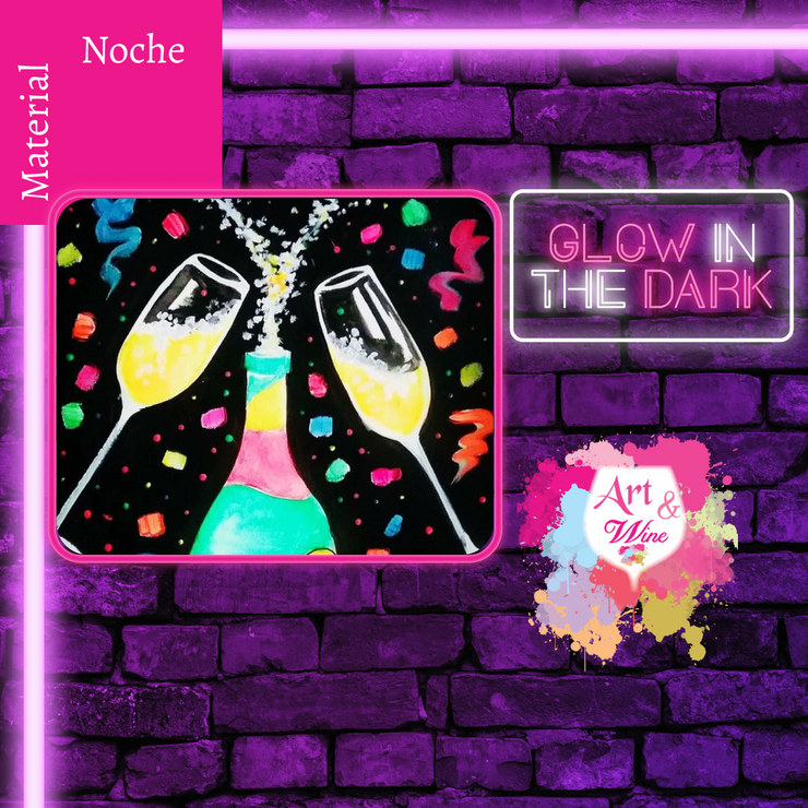 🎨¡Glow in the Dark! Viernes, 28 de noviembre en Art & Wine Venue - San Juan -¡Lleva tu vino favorito!