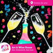 🎨¡Glow in the Dark! Viernes, 28 de noviembre en Art & Wine Venue - San Juan -¡Lleva tu vino favorito!