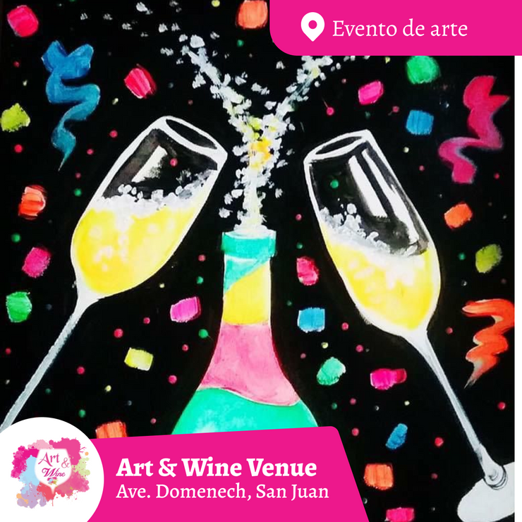 🎨¡Glow in the Dark! Viernes, 28 de noviembre en Art & Wine Venue - San Juan -¡Lleva tu vino favorito!