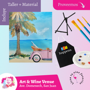 🎨¡Taller de arte en Art & Wine Venue 7pm - Miércoles, 17 de septiembre en San Juan. ¡Lleva tu vino favorito!