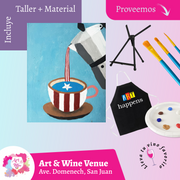 🎨¡Taller de arte en Art & Wine Venue 7pm - Miércoles, 5 de noviembre en San Juan. ¡Lleva tu vino favorito!