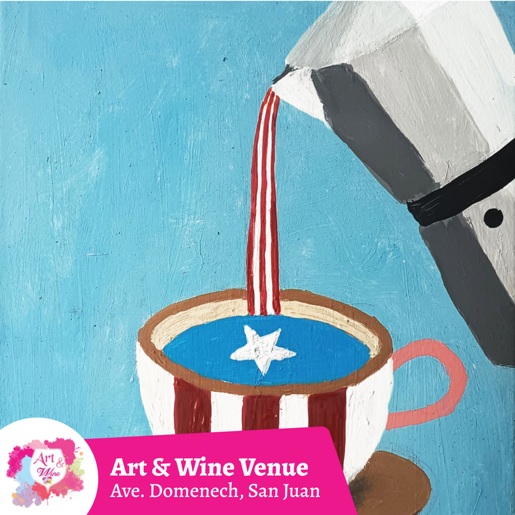 🎨¡Taller de arte en Art & Wine Venue 7pm - Miércoles, 5 de noviembre en San Juan. ¡Lleva tu vino favorito!