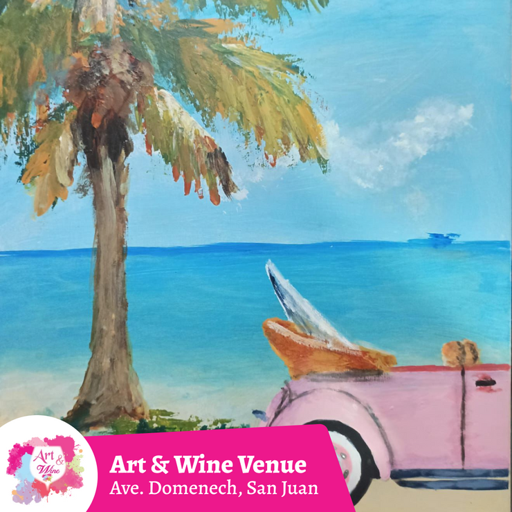 🎨¡Taller de arte en Art & Wine Venue 7pm - Miércoles, 17 de septiembre en San Juan. ¡Lleva tu vino favorito!