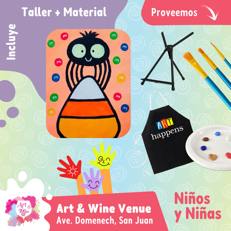 🎨Niños y Niñas (5 a 12 años) Domingo, 26 de octubre a las 2pm - Art & Wine Venue, San Juan. ✨¡Día en Familia!