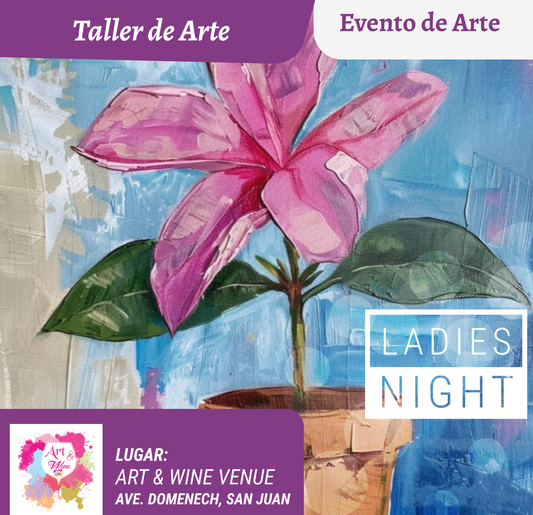 Ladies Night 💜 Art & Wine Venue 7pm- Miércoles, 13 de Mayo en San Juan. ¡Lleva tu vino favorito!
