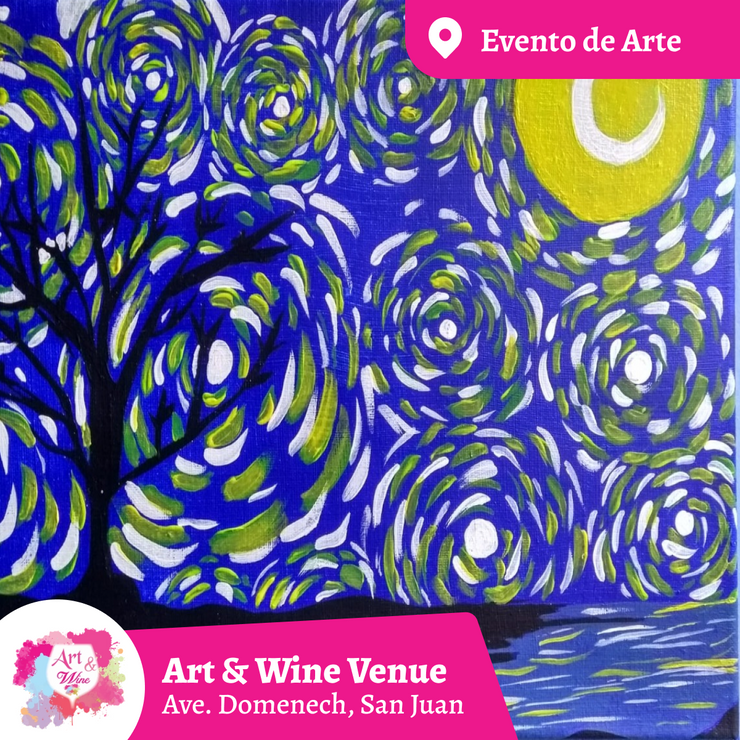 Ladies Night 💜 Art & Wine Venue 7pm- Miércoles, 12 de Junio en San Juan. ¡Vino disponible solo en el local, ya sea en copa o botella!