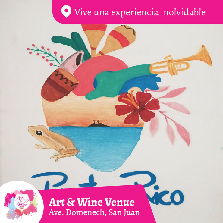 🎨¡Taller de arte en Art & Wine Venue 7pm - Sábado, 01 de noviembre en San Juan. ¡Lleva tu vino favorito!