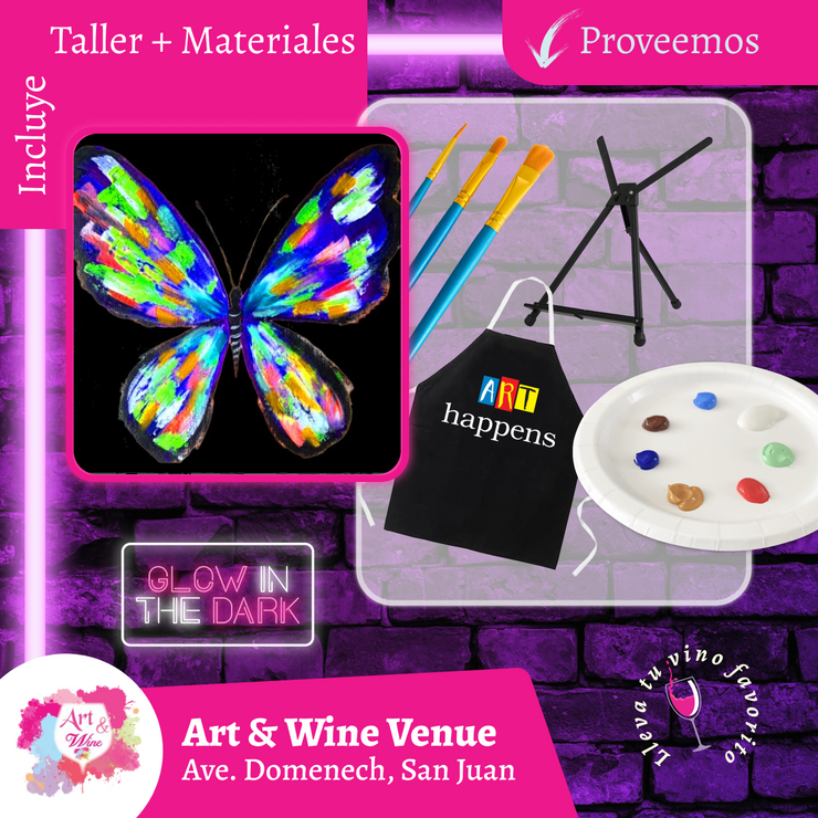 🎨¡Glow in the Dark! Sábado, 8 de noviembre en Art & Wine Venue - San Juan -¡Lleva tu vino favorito!