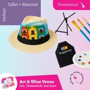 🎨¡Pinta tu sombrero! en Art & Wine Venue 7pm - Viernes, 12 de Septiembre en San Juan. ¡Lleva tu vino favorito!