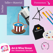 🎨¡Taller de arte en Art & Wine Venue 7pm - Viernes, 24 de octubre en San Juan. ¡Lleva tu vino favorito!